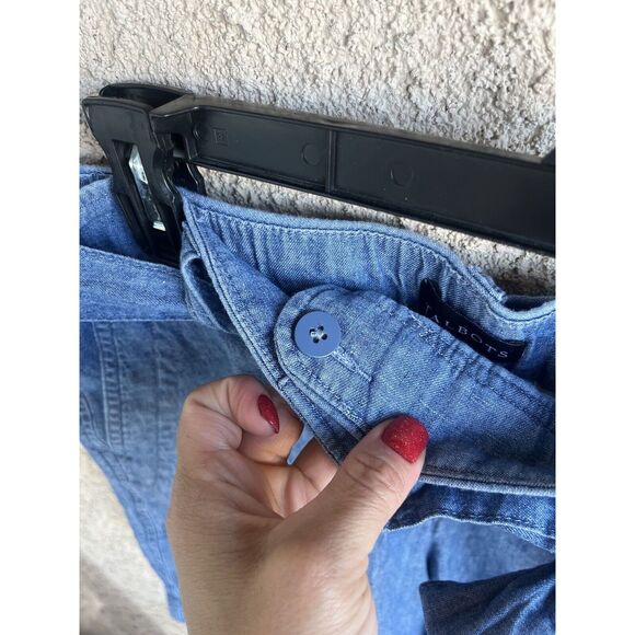 Talbots Tie Waist Linen Blend Shorts - Size 6 - Blue - Picture 10 of 12